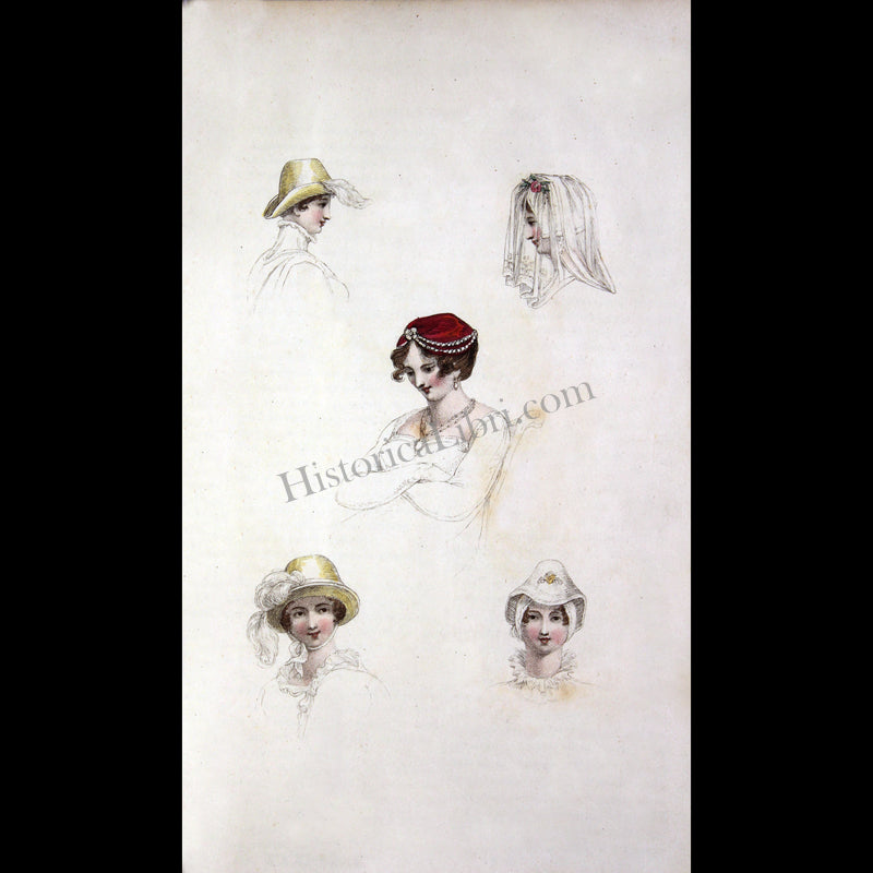 Ackermann's Repository 1811 June Plate 37 Fashionable Head Dresses