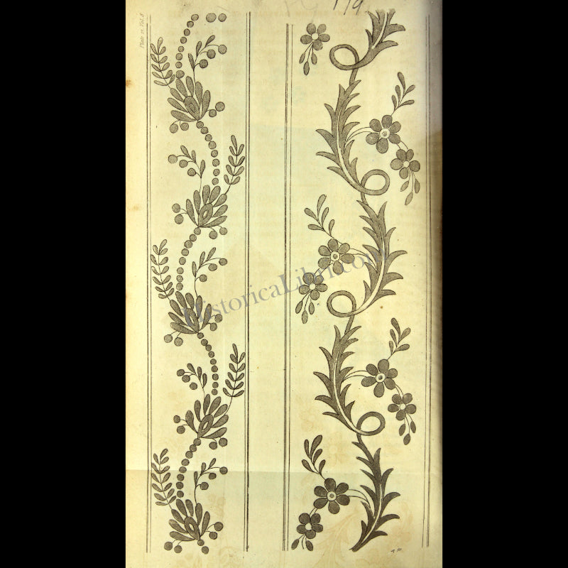 Ackermann's Repository 1812 September Plate 21 Patterns for Needlework