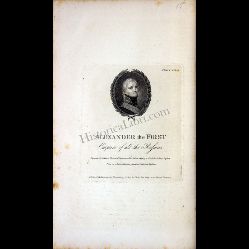 Ackermann's Repository 1813 January Plate 1 Alexander the First
