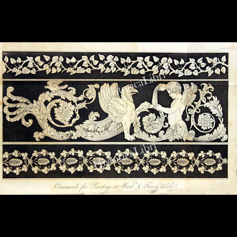 Ackermann's Repository 1816 December Plate 36 Ornaments for Painting on Wood & Fancy Work