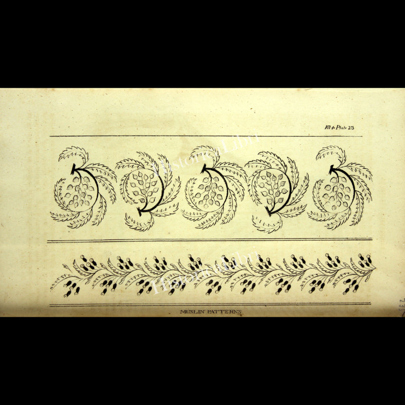 Ackermann's Repository 1817 October Plate 23 Muslin Patterns