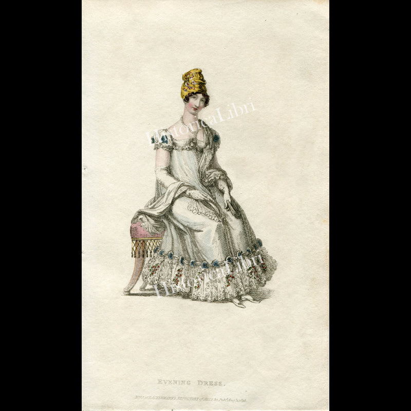 Ackermann's Repository 1818 August Plate 11 Evening Dress