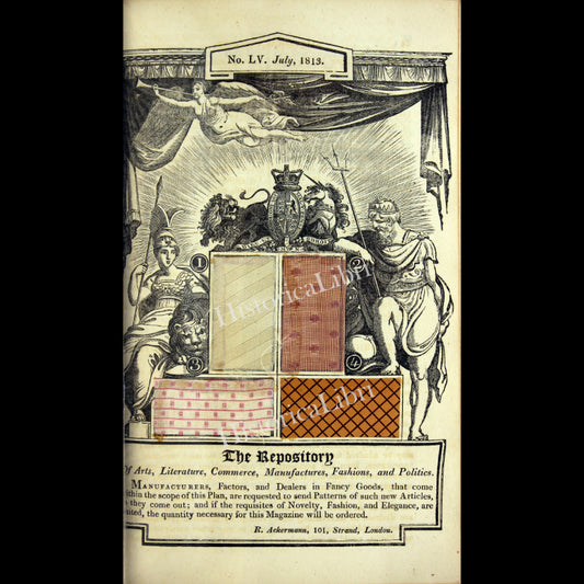 Ackermann's Repository 1809 July Woodcut Patterns of British Manufacture