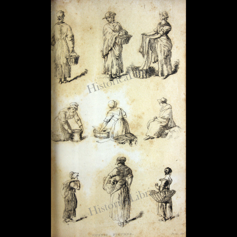 Ackermann's Repository 1813 September Plate 18 Pyne's Rustic Figures