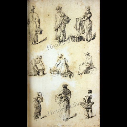 Ackermann's Repository 1813 September Plate 18 Pyne's Rustic Figures