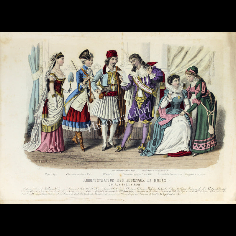 Administration des Journaux de Modes 1881 Plate 271 Costume Party