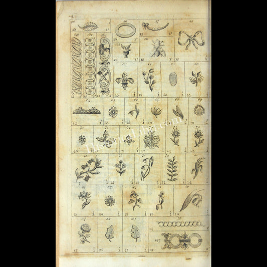 Ackermann's Repository 1810 June Plate 39-2 Pattern Card for Embossed Ornaments in Gold