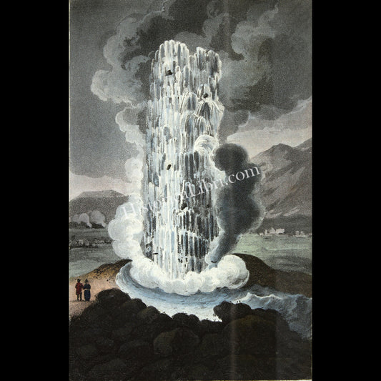 Ackermann's Repository 1811 August Plate 7 The geyser in Iceland