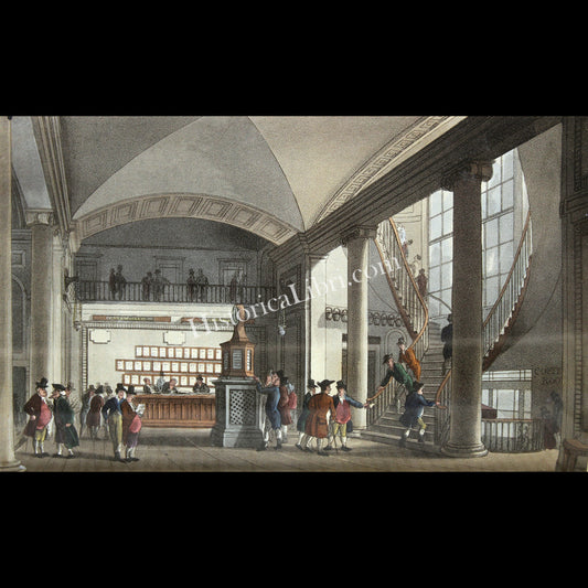 Ackermann's Repository 1811 August Plate 8 View of the Grand Salon at the Auction Mart