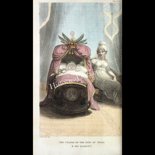 Ackermann's Repository 1811 May Plate 29 The Cradle of the King of Rome & His Majesty