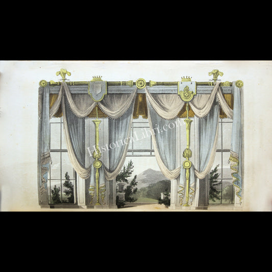 Ackermann's Repository 1811 November Plate 27 A Set of Continued French Drapery; Window Curtains