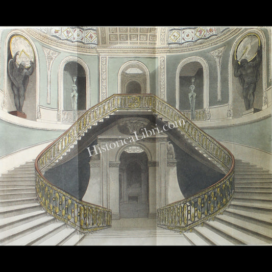 Ackermann's Repository 1812 January Plate 1 The Staircase at Carlton House