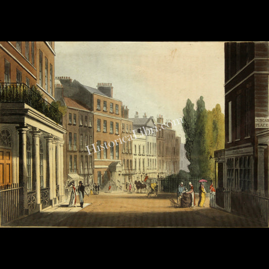 Ackermann's Repository 1812 January Plate 2 Leichester Square from Leichester Place