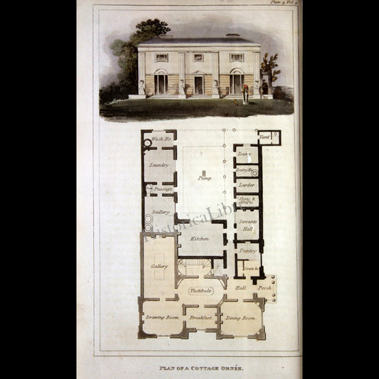 Ackermann's Repository 1813 January Plate 4 Plan of Cottage Ornee