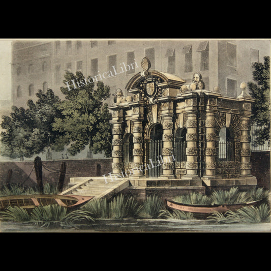 Ackermann's Repository 1814 December Plate 27 Buckingham Stairs Water Gate, From the River