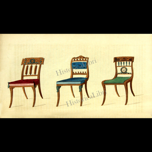 Ackermann's Repository 1814 October Plate 18 Parlor Chairs