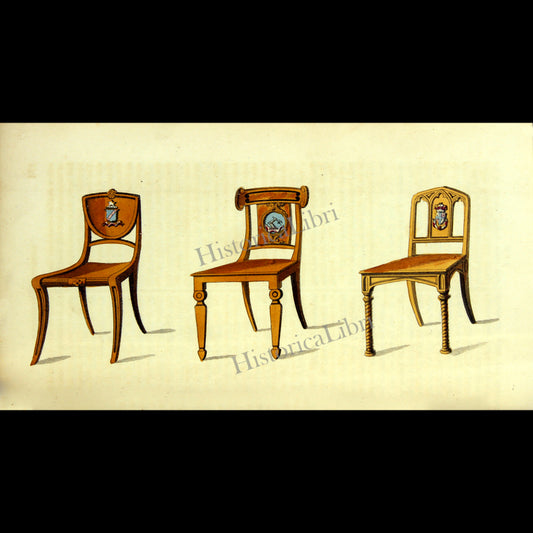 Ackermann's Repository 1814 September Plate 13 Hall Chairs
