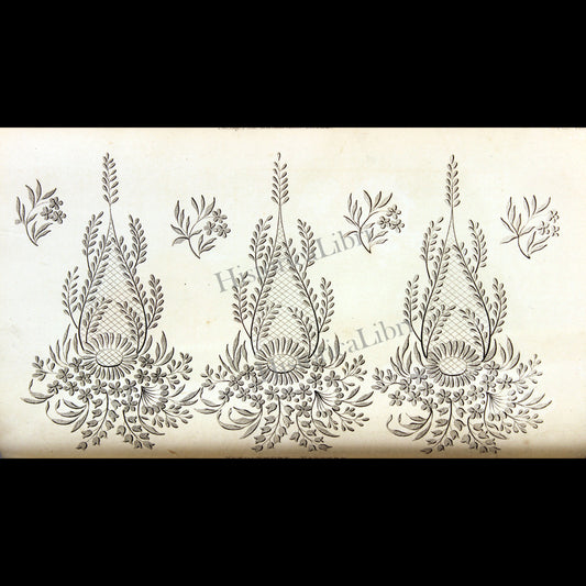 Ackermann's Repository 1815 August Plate 12 Needlework Pattern