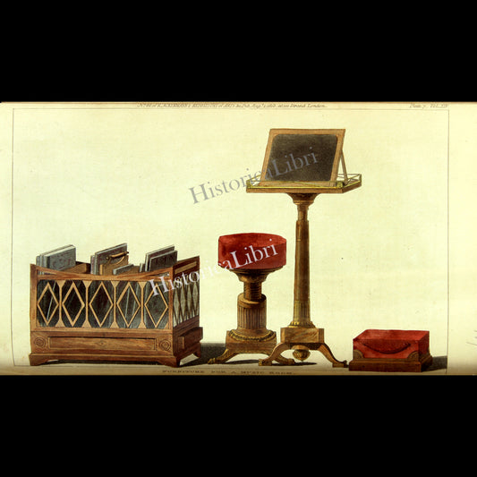 Ackermann's Repository 1815 August Plate 7 Furniture for a Music Room