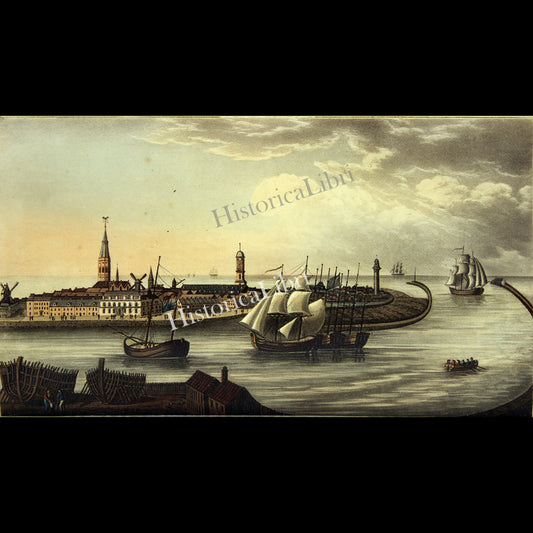 Ackermann's Repository 1815 August Plate 8 Town & Port of Ostend