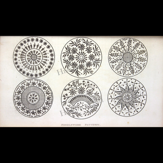Ackermann's Repository 1815 December Plate 35 Needlework Patterns