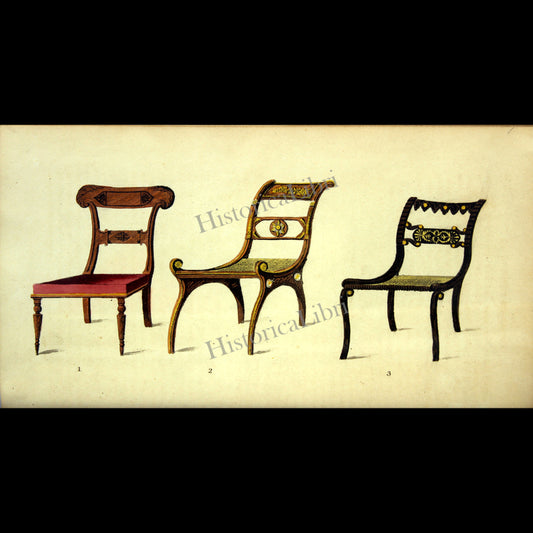 Ackermann's Repository 1815 October Plate 21 Dining & Drawing Room Chair