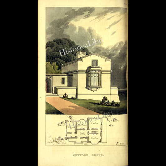 Ackermann's Repository 1816 April Plate 19 Park Lodge & Entrance