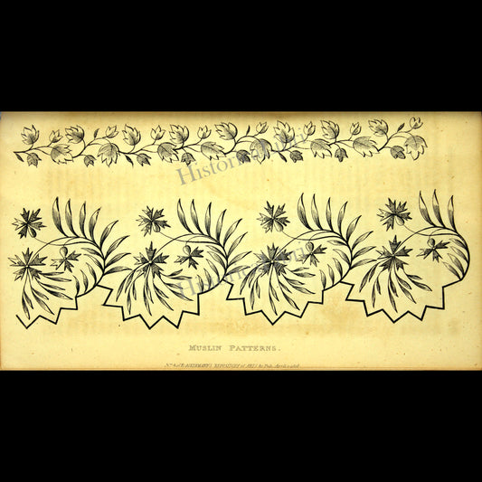 Ackermann's Repository 1816 April Plate 24 Muslin Patterns