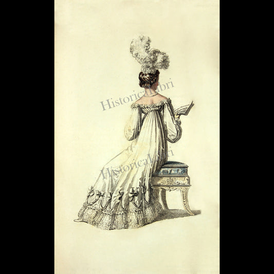 Ackermann's Repository 1816 August Plate 10 Evening Dress
