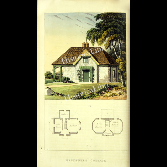 Ackermann's Repository 1816 August Plate 7 Gardener's Cottage