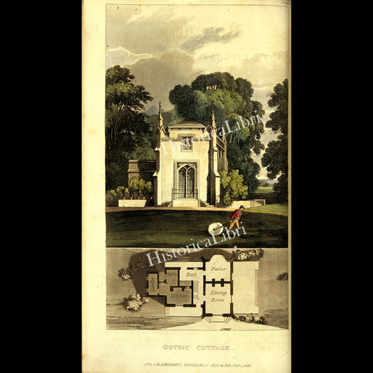 Ackermann's Repository 1816 February Plate 7 Gothic Cottage