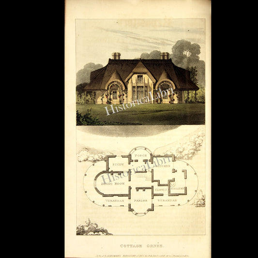 Ackermann's Repository 1816 January Plate 1 Cottage ornee