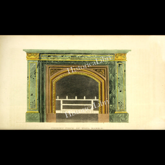 Ackermann's Repository 1816 January Plate 2 Chimney Piece of Mona Marble