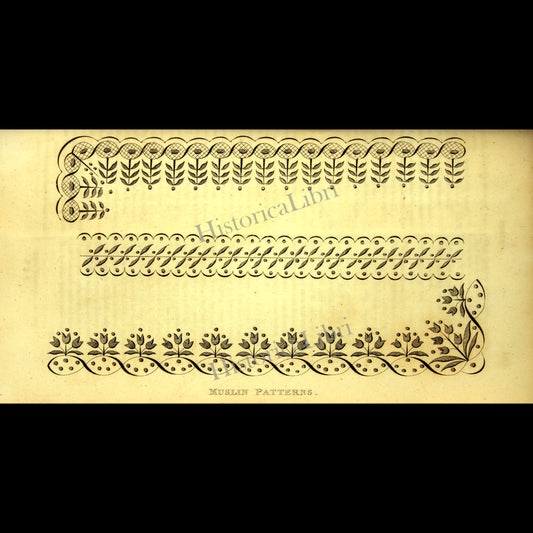 Ackermann's Repository 1816 March Plate 18 Muslin Patterns