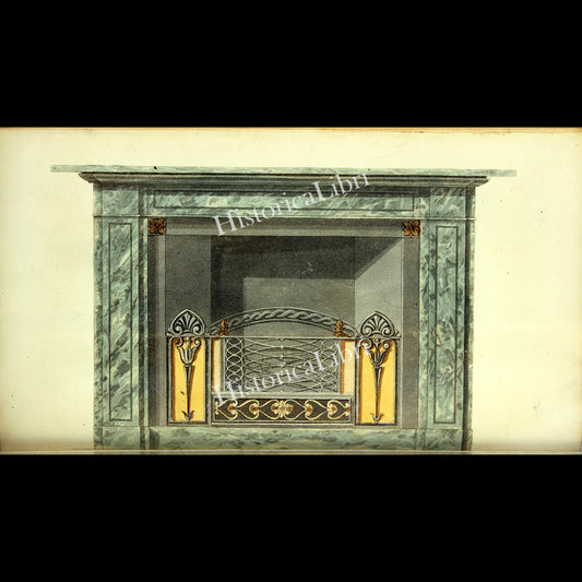 Ackermann's Repository 1816 October Plate 20 Mona Marble Chimney Piece
