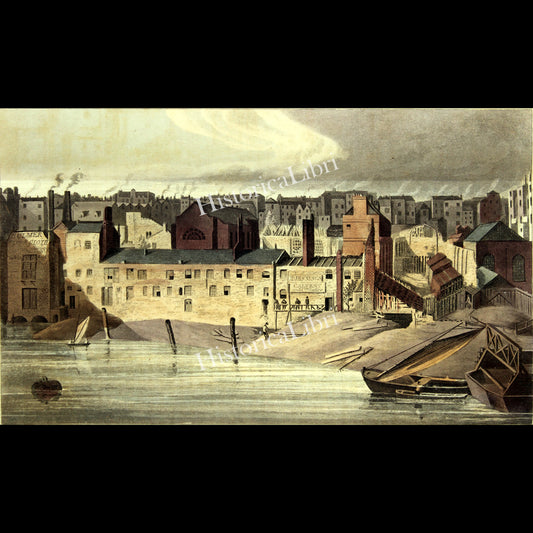 Ackermann's Repository 1816 October Plate 21 Part of the Ruins of the Savoy in 1816