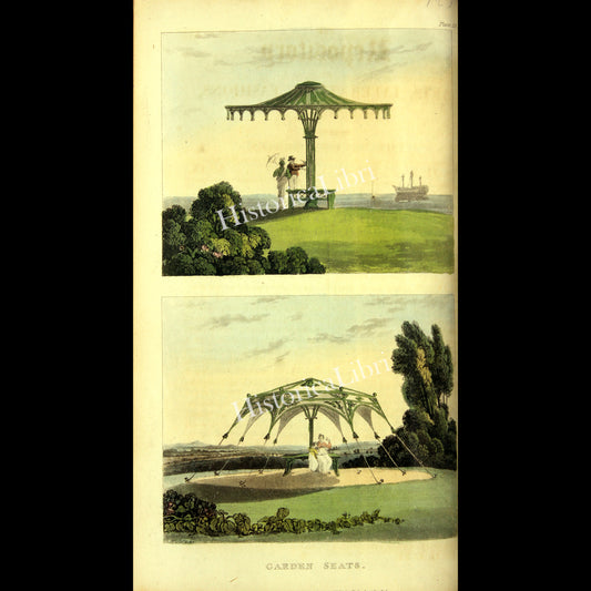 Ackermann's Repository 1816 September Plate 13 Garden Seats