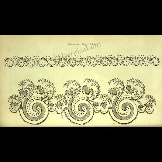 Ackermann's Repository 1816 September Plate 18 Muslin Patterns