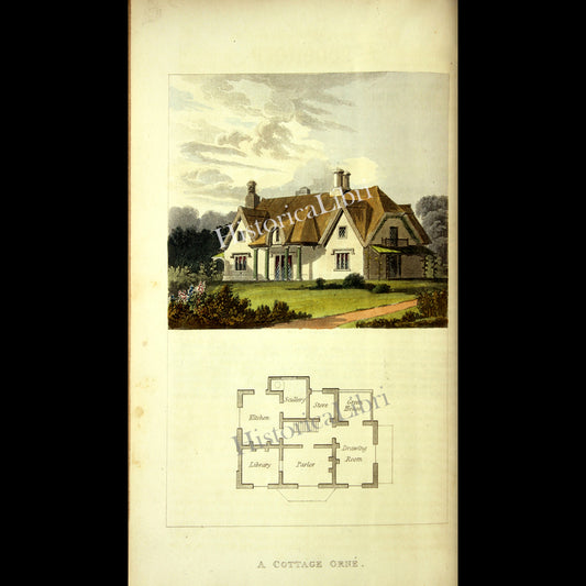 Ackermann's Repository 1817 August Plate 6 A Cottage Orne