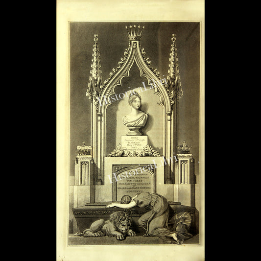 Ackermann's Repository 1817 December Plate 30 Sketch of a Monument to the Memory of the Princess Charlotte of Wales