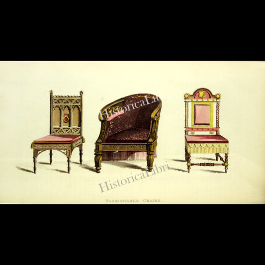 Ackermann's Repository 1817 September Plate 14 Fashionable Chairs