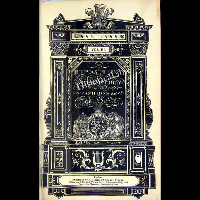 Ackermann's Repository 1817 Frontispiece for Volume 3 Second Series