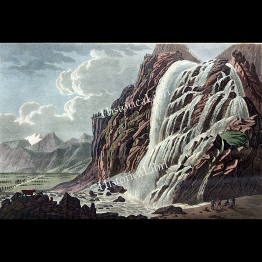 Ackermann's Repository 1818 April Plate 19 Waterfall of Pissevache