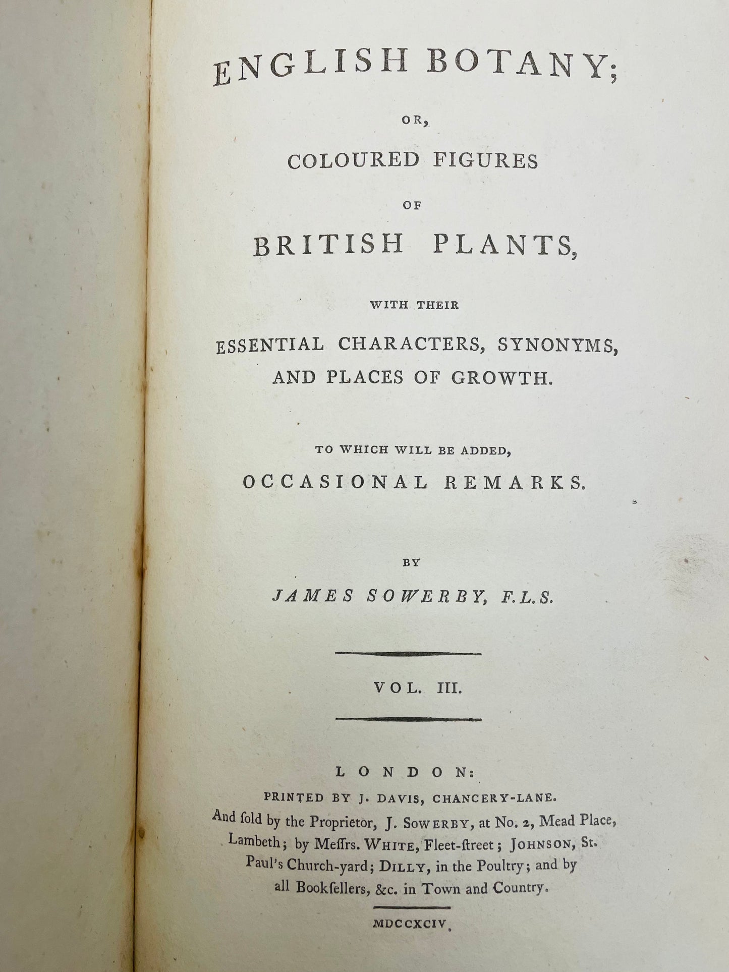 English Botany by James Sowerby Vol.3 - 1794