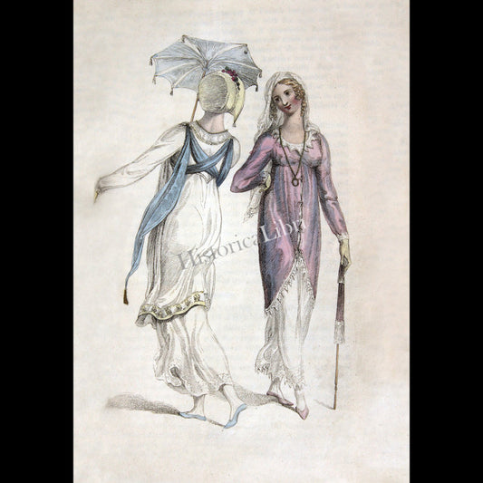 Ackermann's Repository 1809 April Plate 12 Promenade Dresses