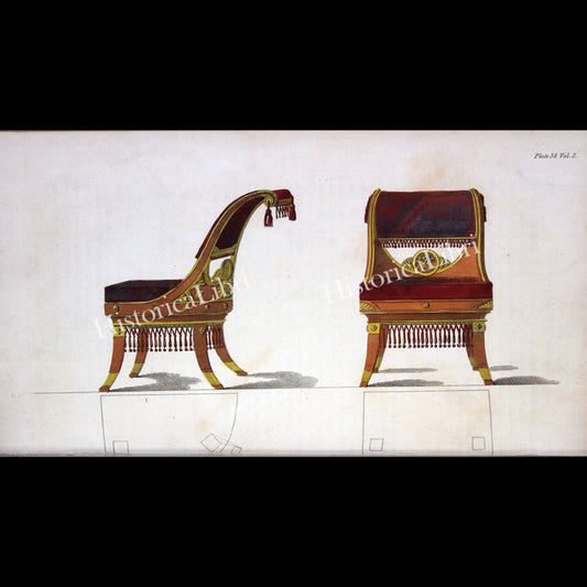 Ackermann's Repository 1809 December Plate 39 Dining Room Chairs