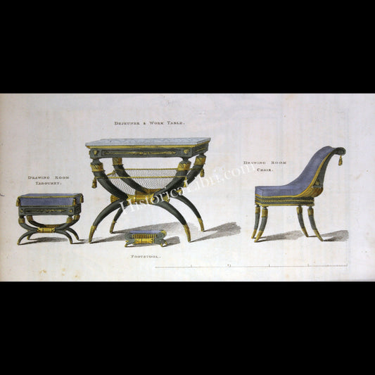 Ackermann's Repository 1809 June Plate 26 Regency Furniture