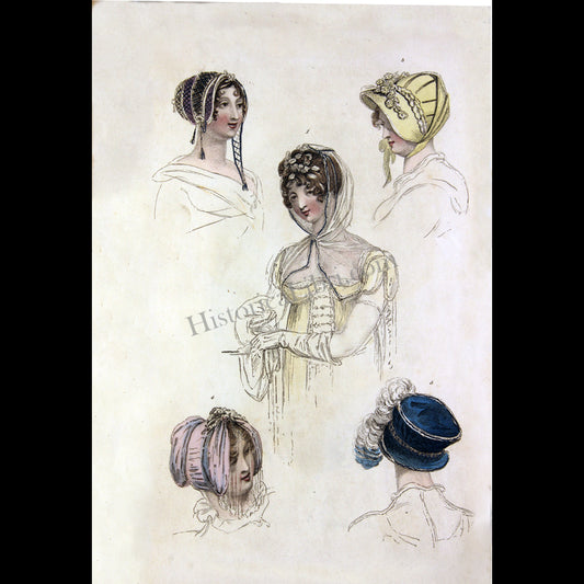 Ackermann's Repository 1809 June Plate 33 Fashionable Head Dresses