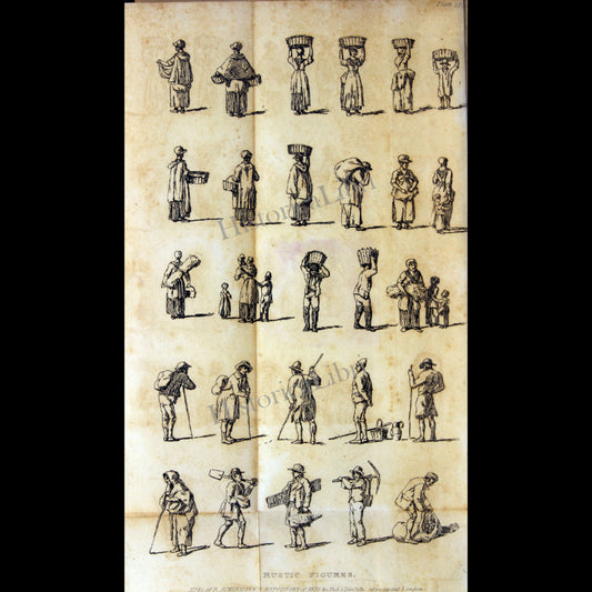 Ackermann's Repository 1813 December Plate 37 Pyne's Rustic Figures