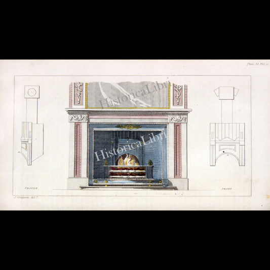 Ackermann's Repository 1813 December Plate 38 Patent Mongolfier Smoke Conductor